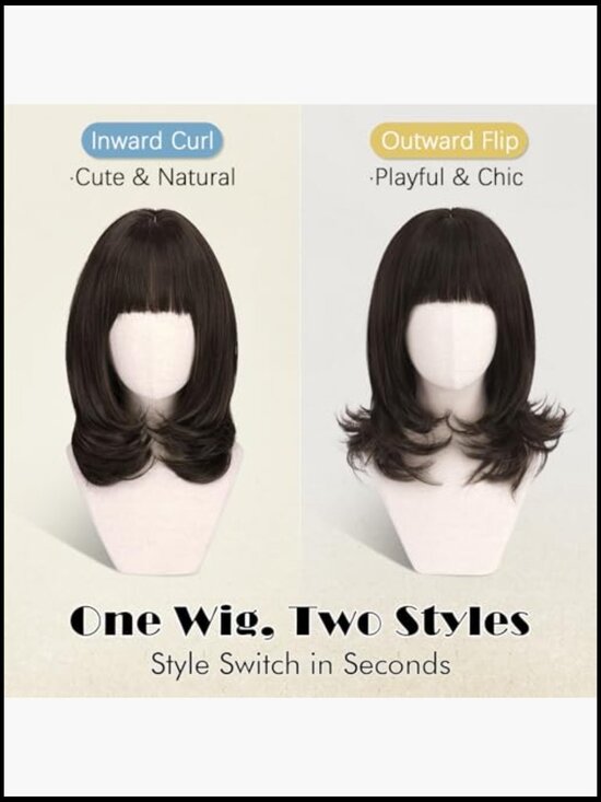 15 Inch Blonde Bob Wig Heat Resistant Layered Straight Synthetic Hair Clip Wig main image 3